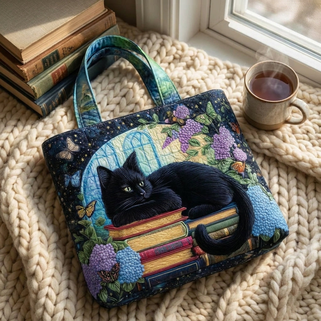 Hantverksväska - Svart katt på böcker