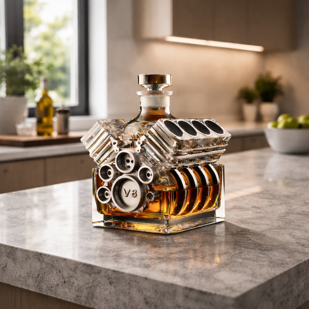 Whiskykaraff – V8-motor-edition