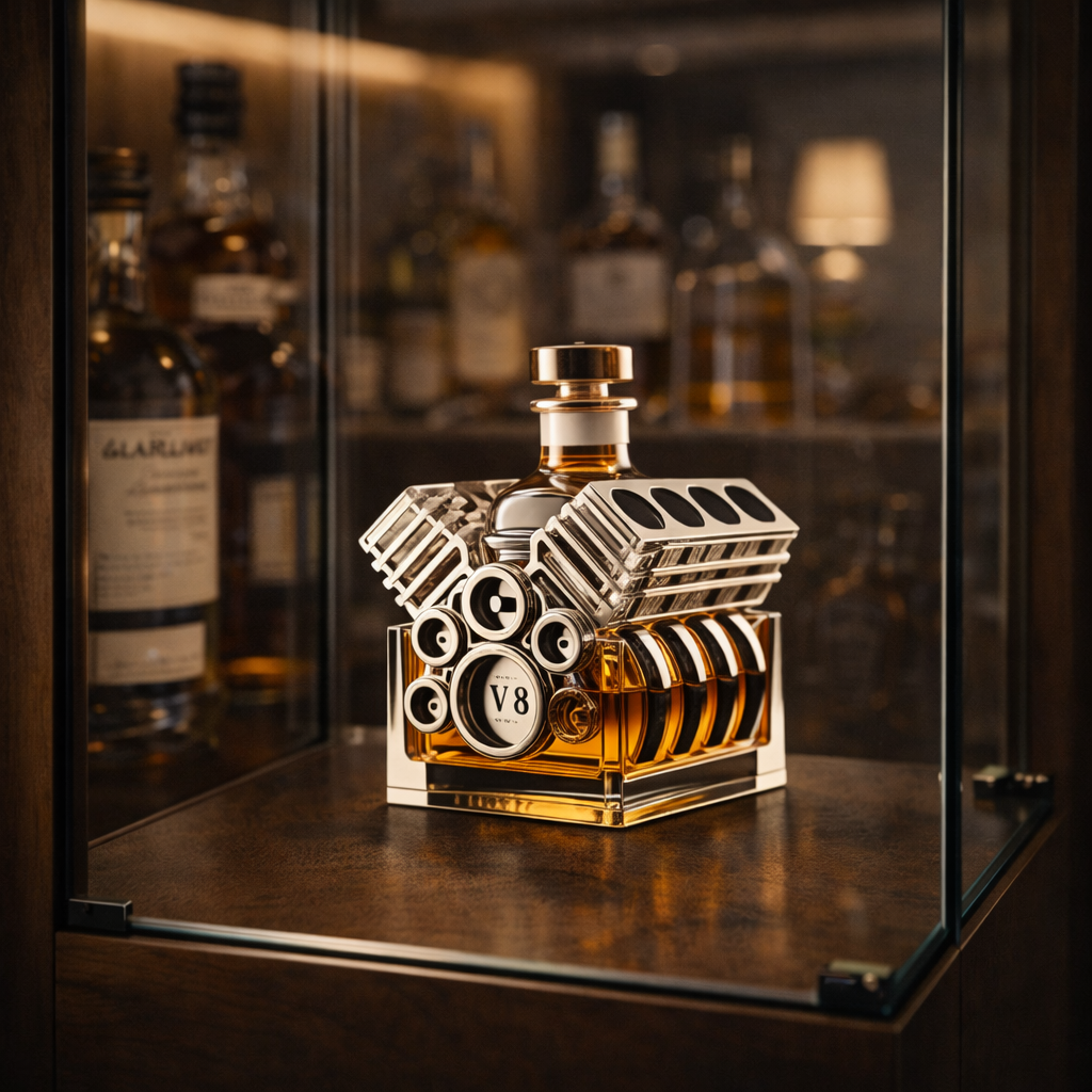 Whiskykaraff – V8-motor-edition