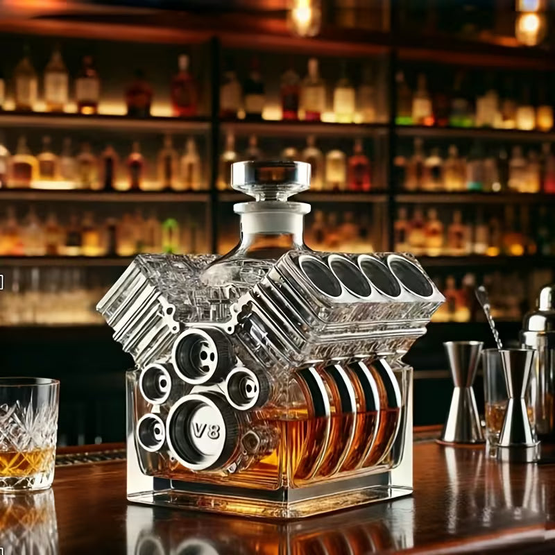 Whiskykaraff – V8-motor-edition