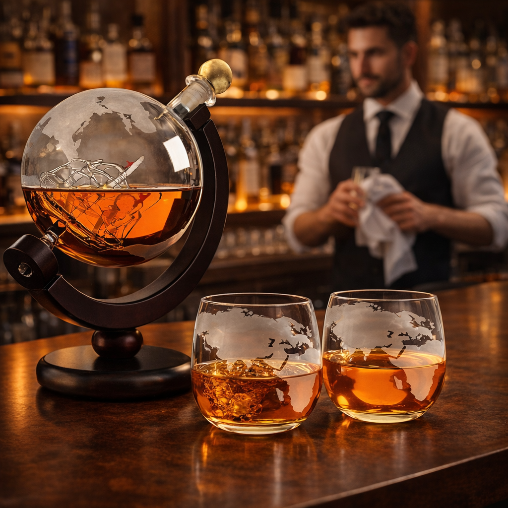 Whiskykaraff – Världskarta-utgåva