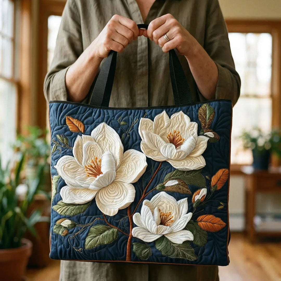 Quiltad hantverksväska - Delikat magnolia